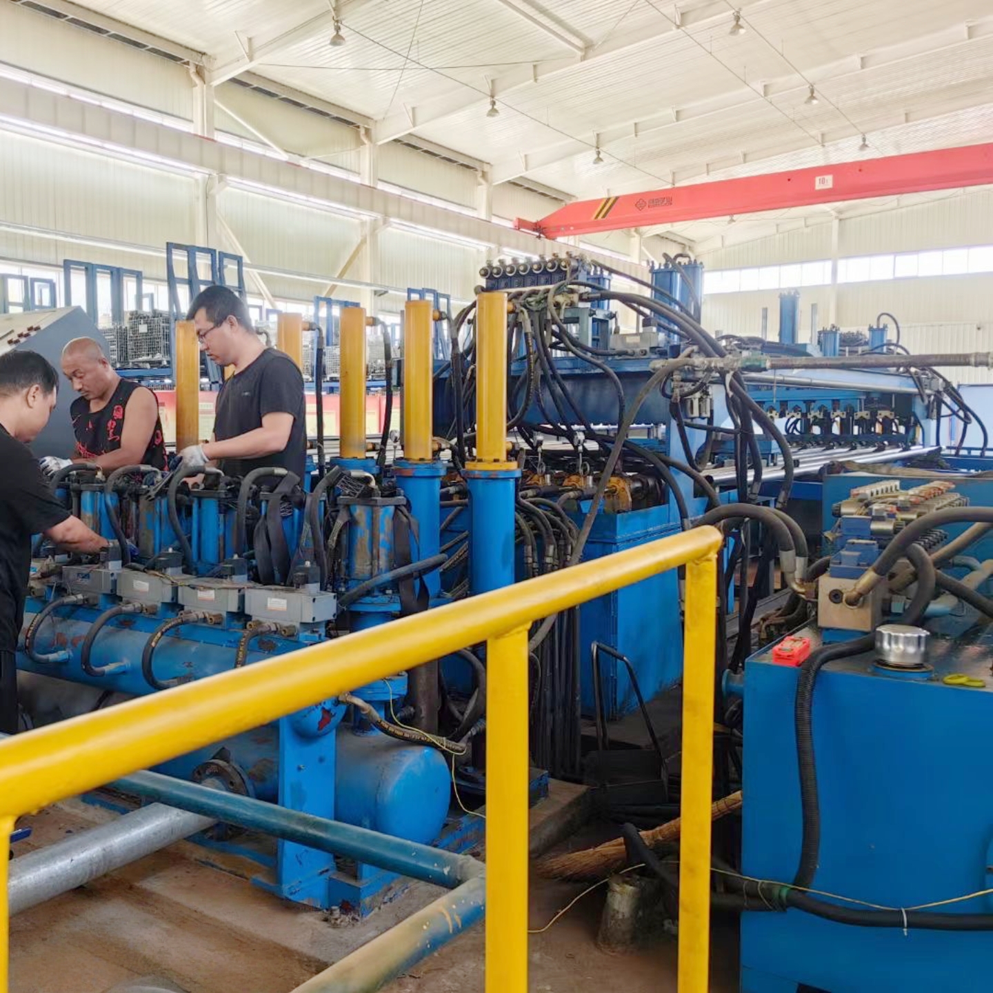 pipe hydro testing machine workshop production line testing